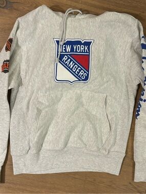 Champion New York Rangers Gray Pullover Hoodie